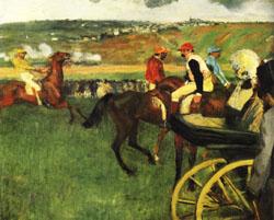 Edgar Degas The Race Track Amateur Jockeys near a Carriage
